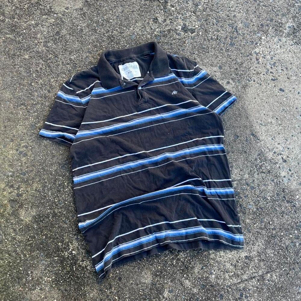 Aeropostale Old Money Y2K Striped Polo Tee Shirt